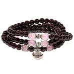 Wikkel Armband met Bedeltje – Rode Granaat, Verzenden, Nieuw, Overige materialen, Met bedels of kralen