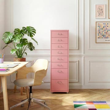 Kantoorkast Kökar op wielen 109x28x41 cm roze [en.casa], Huis en Inrichting, Verzenden, Nieuw