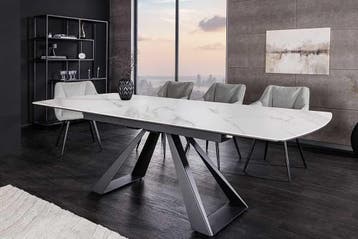 Uitschuifbare eettafel CONCORD 180-230cm wit keramiek marmer, Huis en Inrichting, Tafels | Eettafels, Ophalen of Verzenden, Nieuw