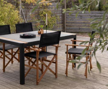Tuintafel - Pim - Zwart  - Teak - 150*90cm - The Outsider, Verzenden, Nieuw