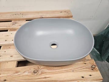 Waskom 48 x 34 x 13 cm mat licht grijs keramiek, Ophalen of Verzenden, Nieuw, Bad