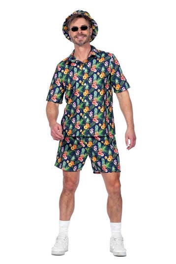 Hawaii Festival Outfit Heren Ananas Flowers, Ophalen of Verzenden, Nieuw