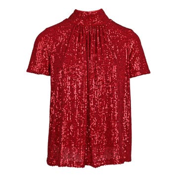Ana Alcazar • rode pailletten top • 34, Verzenden, Nieuw, Rood, Ana Alcazar