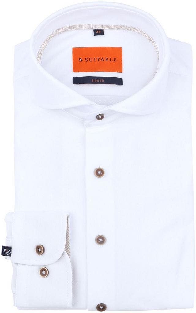 Suitable Herringbone Overhemd Wit maat 41 Heren, Kleding | Heren, Overhemden, Wit, Nieuw, Verzenden