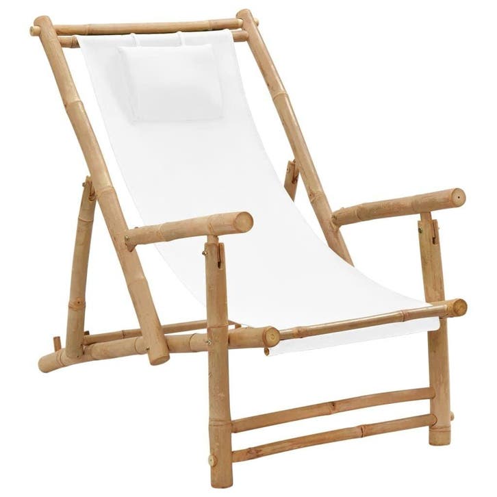 Bamboe Ligstoel | Luxe Design | 56% Korting, Tuin en Terras, Tuinstoelen, Inklapbaar, Zo goed als nieuw, Overige materialen, Ophalen of Verzenden