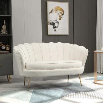 TRUUSK Moderne 2-zitsbank Gestoffeerde Loveseat - Fluweel -, Verzenden, Nieuw