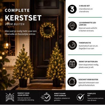 2dekans | Black Box Trees Nagoya Kerstboom en Kerstkrans Set, Ophalen of Verzenden, Zo goed als nieuw