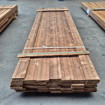Thermo Vuren Geschaafde Plank Geborsteld 3000x140x19mm, Ophalen of Verzenden, Nieuw