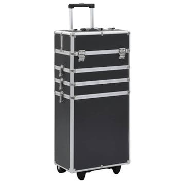 vidaXL Make-up trolley aluminium zwart, Sieraden, Tassen en Uiterlijk, Verzenden, Nieuw, Zwart
