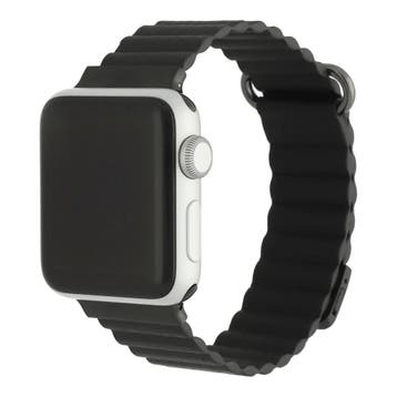 Apple Watch bandje Magna - Leer - zwart - zwart / 44 · 45 ·, Verzenden, Nieuw