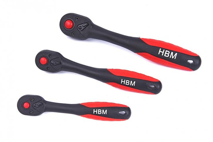 HBM 1/4" Professionele Premium Ratel 72 Tands Rood /, Doe-het-zelf en Verbouw, Gereedschap | Handgereedschap, Verzenden