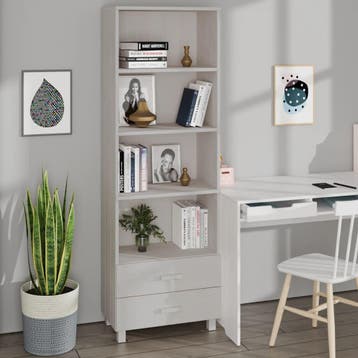 vidaXL buffetkast HAMAR 60x35x180 cm massief grenenhout wit, Huis en Inrichting, Kasten | Buffetkasten, Verzenden, Nieuw, 50 tot 100 cm