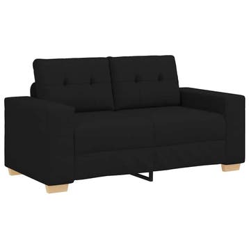 vidaXL Loveseat bank 160x77x82 cm stof zwart, Verzenden, Nieuw, Stof, Minder dan 150 cm