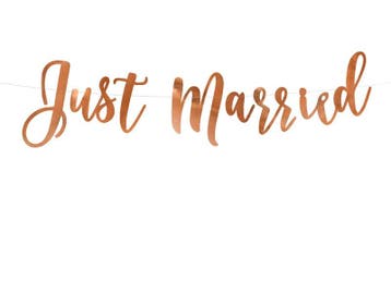 Just Married Letterslinger Rosé goud 77cm, Kleding | Dames, Ophalen of Verzenden, Nieuw