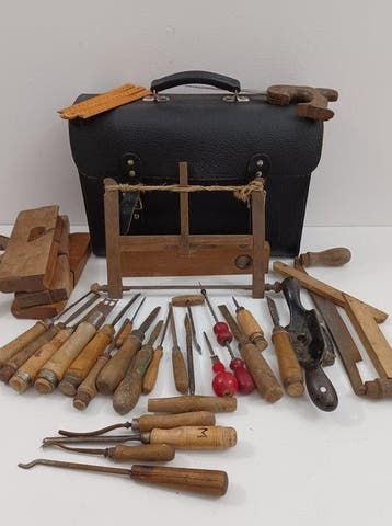 Werkgereedschap (34) - Historische leren tas