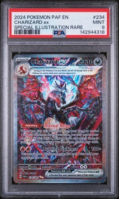 Charizard ex (PAF 234) PSA 9, Hobby en Vrije tijd, Verzamelkaartspellen | Pokémon, Nieuw, Ophalen of Verzenden