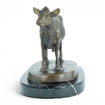 sculptuur, Standing Cow - 21 cm in length - 15 cm - Brons,