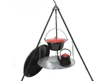 Bon Fire Driepoot - H 175 cm - Kettingset - Zwart, Verzenden, Zo goed als nieuw