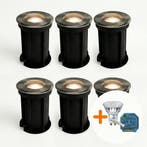 6-Stuks | SMART LED Grondspot GU10 rond | Rhodos | RVS, Ophalen of Verzenden, Nieuw, Plafondspot of Wandspot, Led