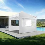 Opvouwbaar tuinpaviljoen 3x3m met 4 zijdelen - wit, Verzenden, Nieuw