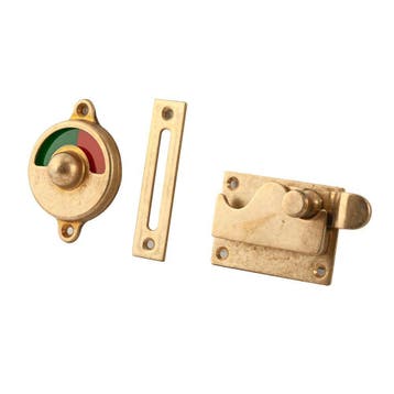Toiletoverslag met bocht groen/rood - messing getrommeld, Verzenden, Nieuw