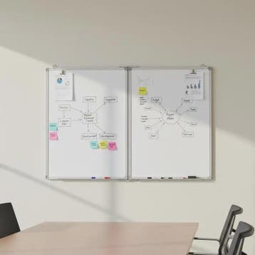 Magnetisch Whiteboard 2 Panelen Inklapbaar 120x100 cm met Al, Verzenden, Nieuw