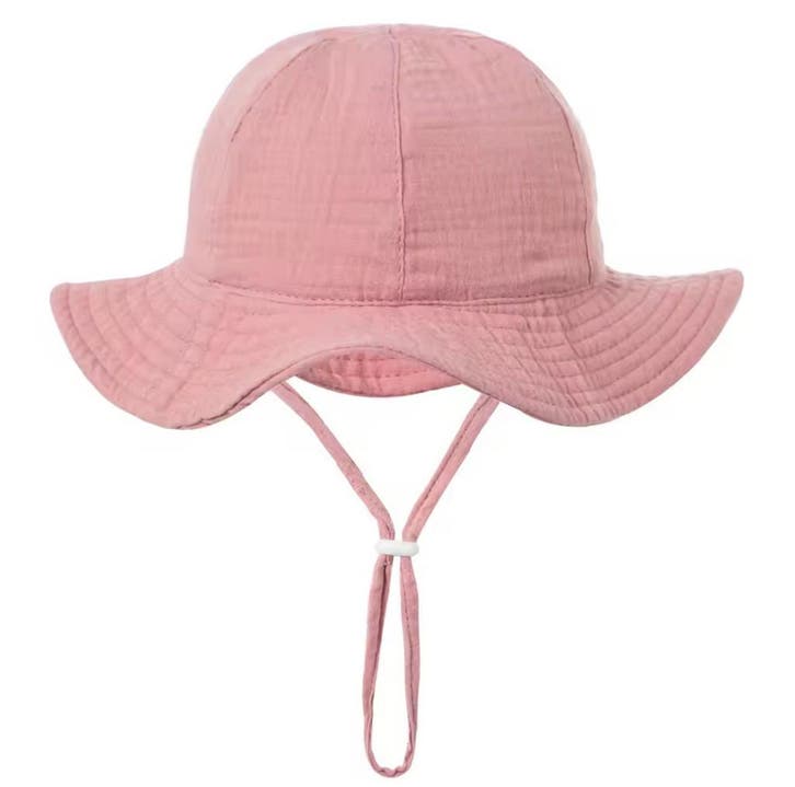 Zonnehoedje linnen look katoen oud roze, Kinderen en Baby's, Babykleding | Petten en Hoeden, Meisje, Nieuw, Hoed, Verzenden