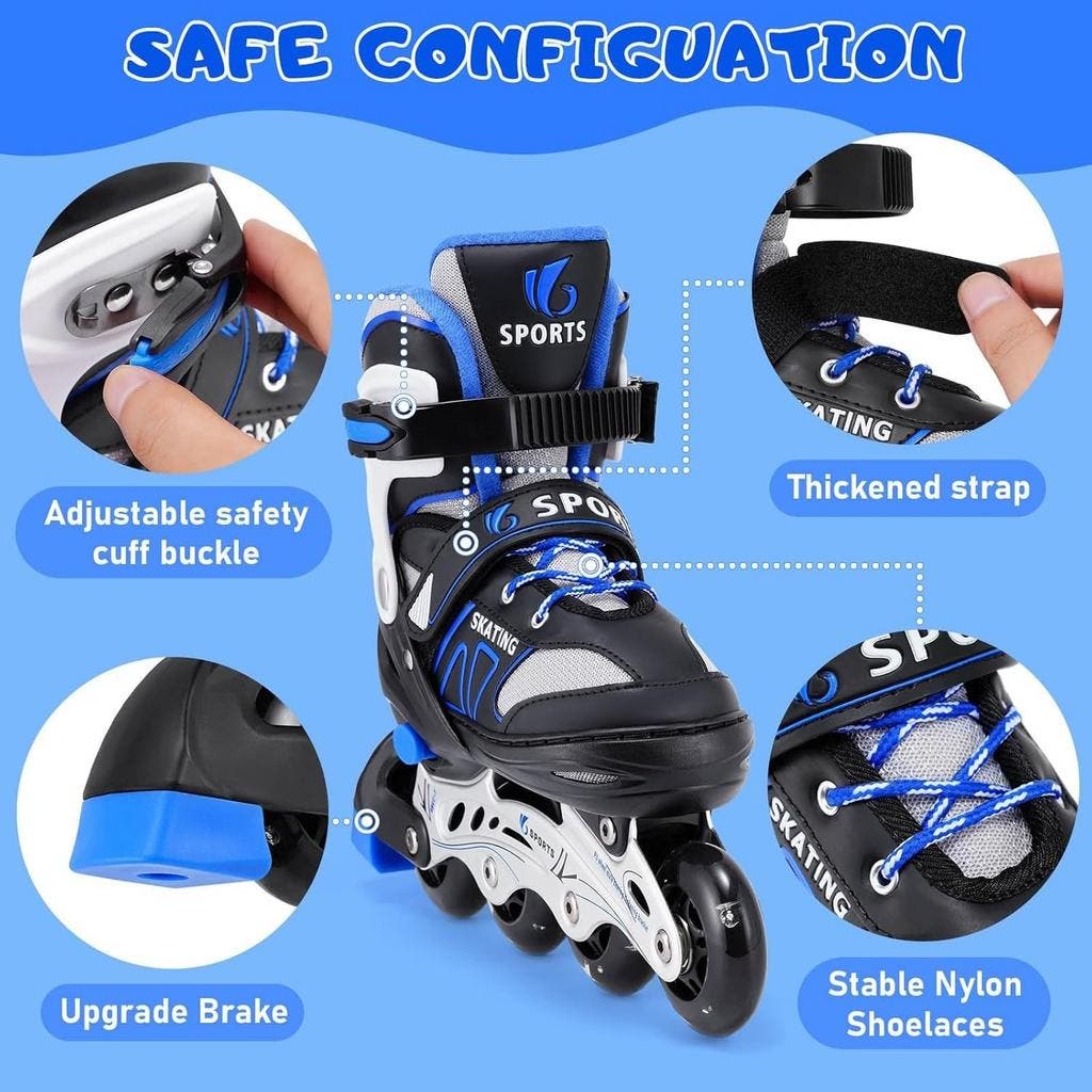 HWGING Inlineskates, 2-in-1 rolschaatsen, voor kinderen, in maat