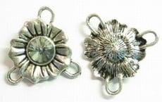 Per stuk Metalen tussenzetsel bloem met strass-steen Blac..., Ophalen of Verzenden, Nieuw, Tussenstuk of Tussenkraal