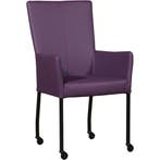 Leren eetkamerstoel Deal met armleuning - Toledo Aubergine, Huis en Inrichting, Stoelen, Overige kleuren, Nieuw, Leer, Ophalen of Verzenden