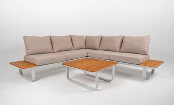 Hoek Loungeset  Capri  Aluminium  Teak  Datho Outdoor, Verzenden, Nieuw