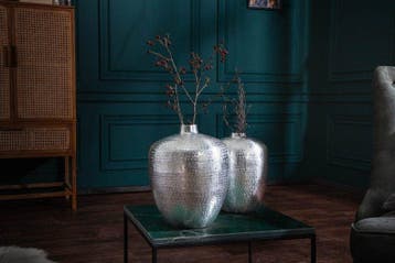 Elegante vazen set van 2 OOSTERSE 33cm zilver met de hand, Huis en Inrichting, Woonaccessoires | Vazen, Ophalen of Verzenden, Nieuw
