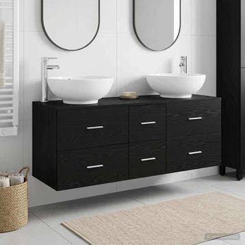 vidaXL Badkamermeubelset 3 st Zwart 49,5 x 44,5 x 65 cm, Verzenden, Nieuw