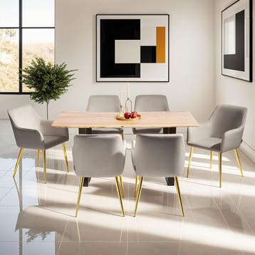 Eetkamerstoel Avane, fluweellook, gestoffeerd, Huis en Inrichting, Stoelen, Verzenden, Nieuw