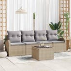 vidaXL Tuin Sofa Set Beige 55 x 55 x 37 cm poly rattan, Verzenden, Nieuw, Rotan, 5 zitplaatsen