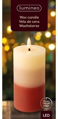 Ledkaars wax steady binnen lumineo terra tricolor warm wit, Ophalen of Verzenden, Nieuw