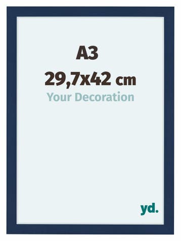 Fotolijst A3 - 29,7x42 cm - Donkerblauw Geveegd - MDF - Como, Verzenden, Nieuw