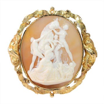 Broche - 18 karaat Geel goud - Cameo, Victoriaanse 1850