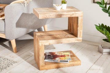 Handgemaakte bijzettafel S 60cm massief mangohout, Ophalen of Verzenden, Nieuw