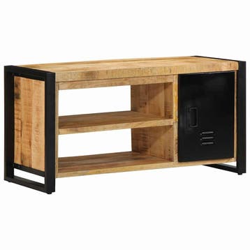 vidaXL Schoenenbank Bruin 100 x 40 x 50 cm Massief mangohout, Minder dan 50 cm, Verzenden, Nieuw, Minder dan 100 cm