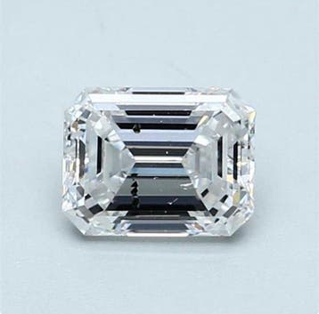 1 pcs Diamant (Natuurlijk) - 1.00 ct - Smaragd - E - SI2 -, Nieuw