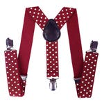 Fako Fashion - Kinder Bretels - Stippen - 65cm - Bordeaux, Verzenden, Nieuw