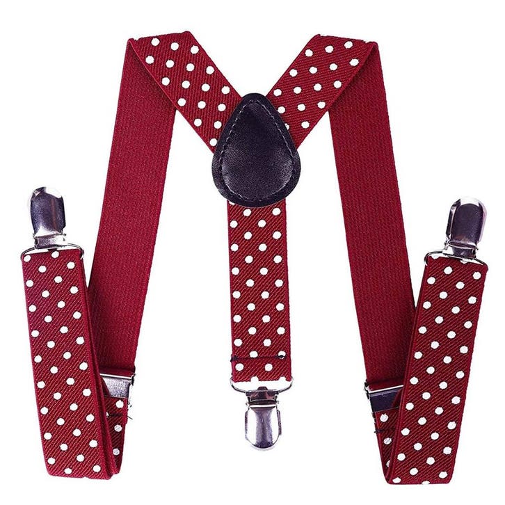 Fako Fashion - Kinder Bretels - Stippen - 65cm - Bordeaux, Kinderen en Baby's, Kinderkleding | Overige, Verzenden