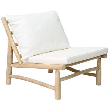 Bazar Bizar Island Eenzit - Naturel Wit - Tuinstoel - Nieuw, Tuin en Terras, Tuinstoelen, Ophalen of Verzenden, Nieuw, Teakhout