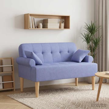 vidaXL Loungebank met knopencomfort Jeans Blauw 120 x 65 x, Verzenden, Nieuw, Stof, Minder dan 150 cm