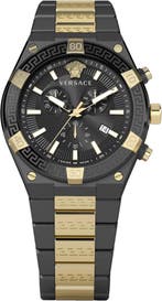 Versace VESO00722 Sporty Greca chronograaf horloge 46 mm, Overige merken, Staal, Verzenden, Polshorloge