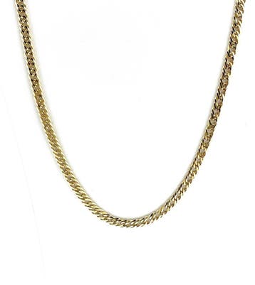 18 K Gouden Cuban Link Chain Schakelketting - 60 cm / 4mm, Ophalen, Zo goed als nieuw, Goud, Goud