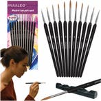 Maaleo Penseelset 11-delig – Perfect voor Fijn Schilderwer, Hobby en Vrije tijd, Schilderen, Ophalen of Verzenden, Nieuw