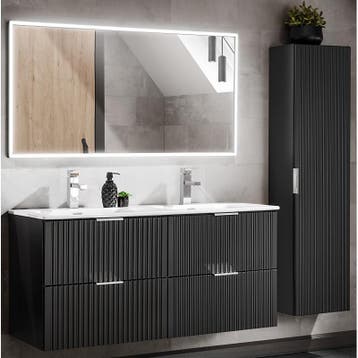 Badkamermeubel Polaris Zwart 120CM (Badkamermeubels), Huis en Inrichting, Badkamer | Badkamermeubels, Ophalen of Verzenden, Nieuw