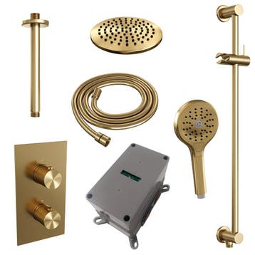 Brauer Gold Carving Thermostatische Regendoucheset Inbouw -, Ophalen of Verzenden, Nieuw